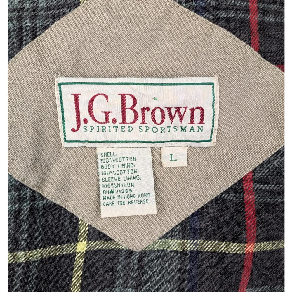 JG Brown Chore Coat Mens Large Flannel Lined Work Wear Equestrian Field Barn